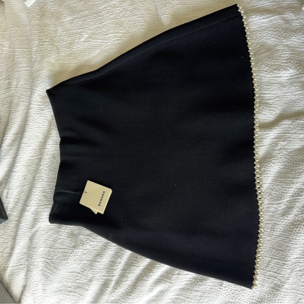 Sandro Violette Beaded Trim Mini Skirt